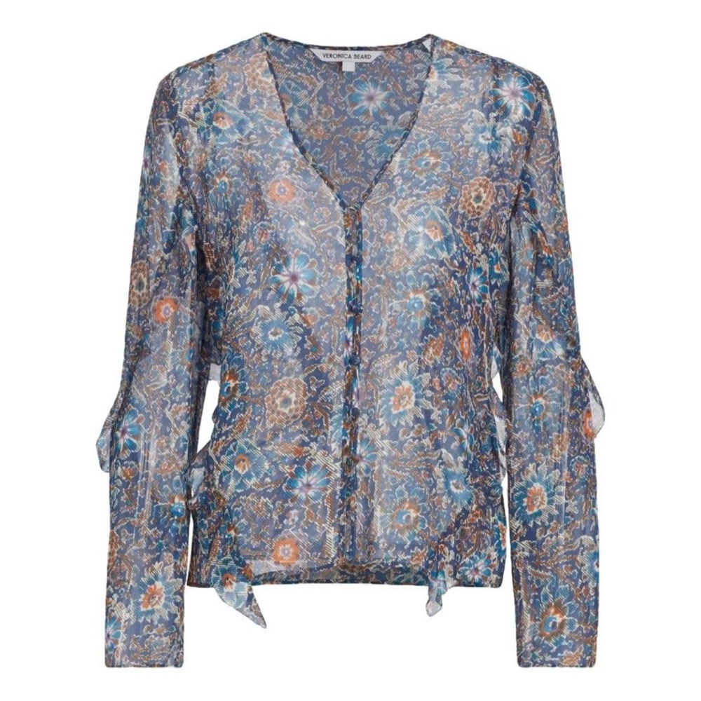 Veronica Beard Blue Floral Women's Top
